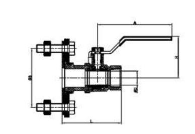 STD Port Flange Brass 1/ 2 ιντσών Solder Ball Valve Flange End Steel Chrome Plating 3/4 ′′