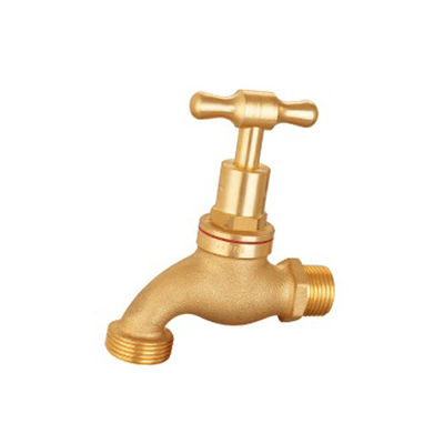 ANSI Άντρας Τριχόπλευρο Σωλήνα Bib Brass Bibcock βαλβίδα με σφαίρα πυρήνα και μπρούντζο χειριστή σώμα