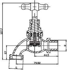 ANSI Άντρας Τριχόπλευρο Σωλήνα Bib Brass Bibcock βαλβίδα με σφαίρα πυρήνα και μπρούντζο χειριστή σώμα
