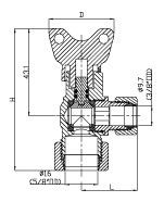 200 Psi 1/2 ίντσες OEM/ODM 15mm χρωματοποιημένη βαλβίδα γωνίας / βαλβίδα γωνίας θερμού νερού