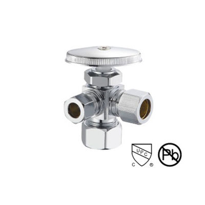 15mm Solder Brass 3 Way Angle Stop Valve 1/2 ίντσες Γυναικείο / Ανδρικό νήμα